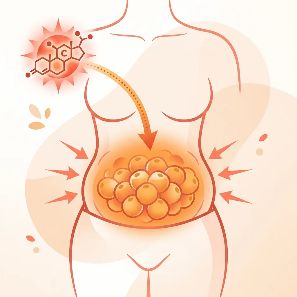 Mecanismo de acumulación de grasa visceral abdominal dirigido por la hormona cortisol