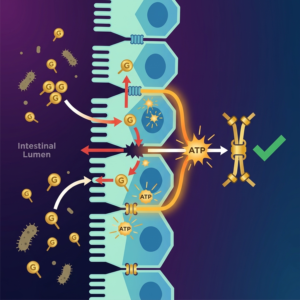 Mecanismo de reparación intestinal de la L-glutamina