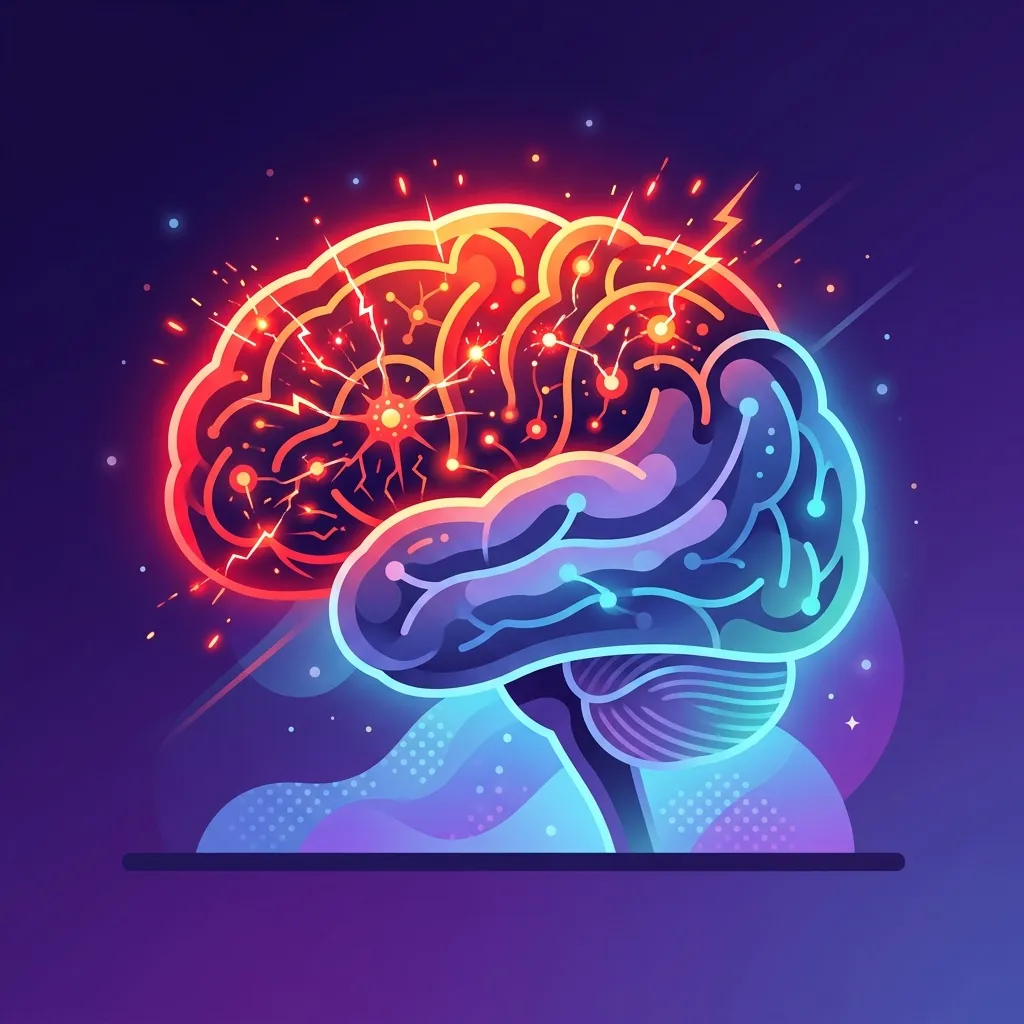 Cerebro con neuronas sobreexcitadas mostrando cómo el déficit de magnesio impide que el sistema nervioso se apague