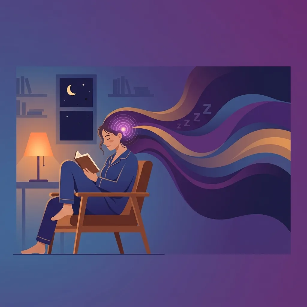 Persona leyendo con luz tenue en rutina nocturna ideal para optimizar la producción natural de melatonina